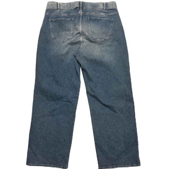 J. Jill Denim Jeans Womens 18 Blue High Rise FULL Leg Whiskered Stretch Comfort - Picture 2 of 4